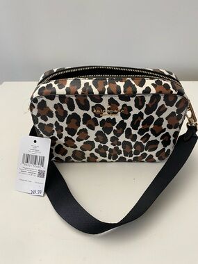 kate spade Madison Leopard-Print Crossbody Camera Bag KI377 - Cream/Brown/Black